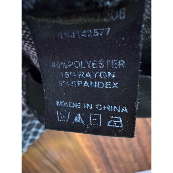 Iris Black & White Checkered Stretch Pants - Size Medium - Picture 9 of 10